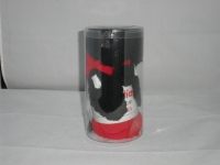 Kindermtze Panda rot / schwarz  - 00094