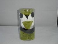 Kindermtze Pinguin schwarz/wei/grn- 00103