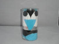 Kindermtze Pinguin schwarz/wei/trkis - 00100