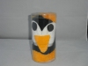 Kindermtze Pinguin schwarz/wei/gelb - 00102